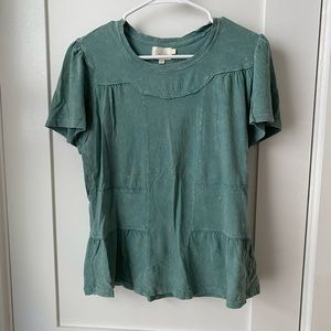 Green acid washed t shirt